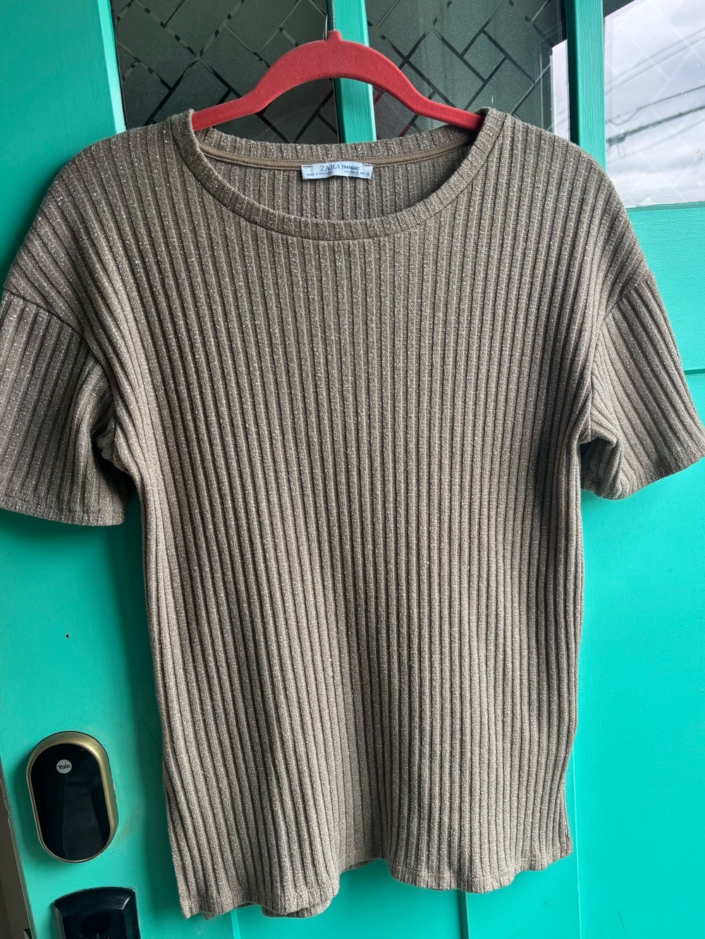 Zara Crewneck Ribbed Knit Shirt